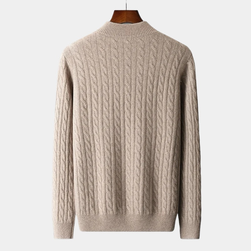 Woolen Knit Quarter-Zip Sweater