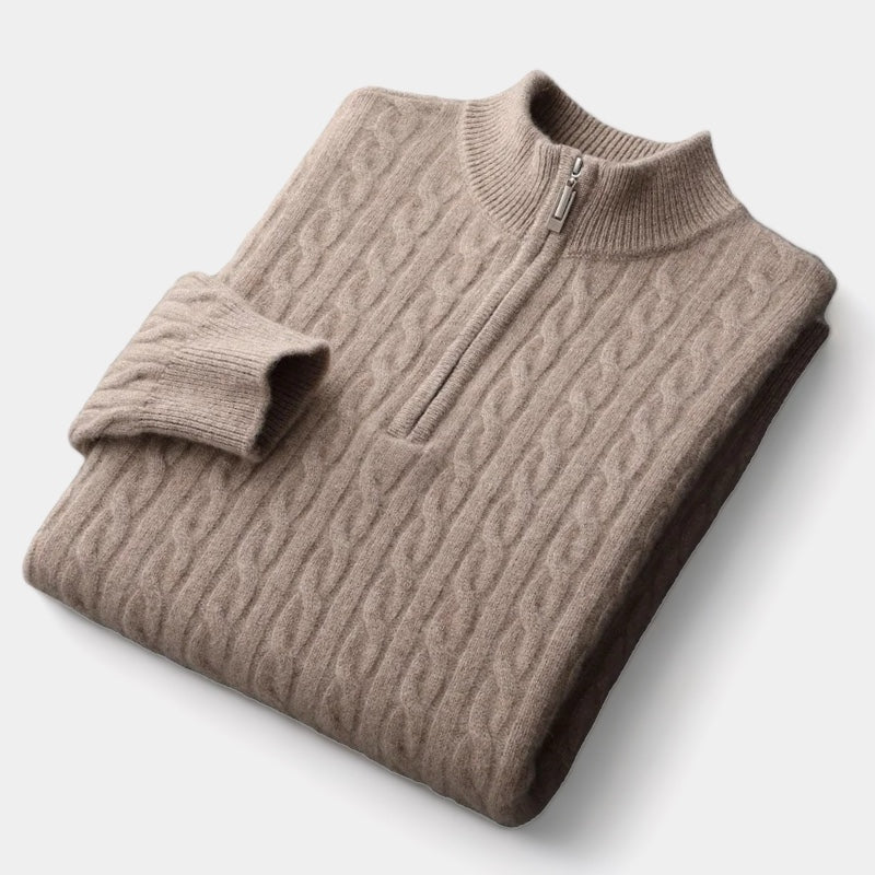 Woolen Knit Quarter-Zip Sweater