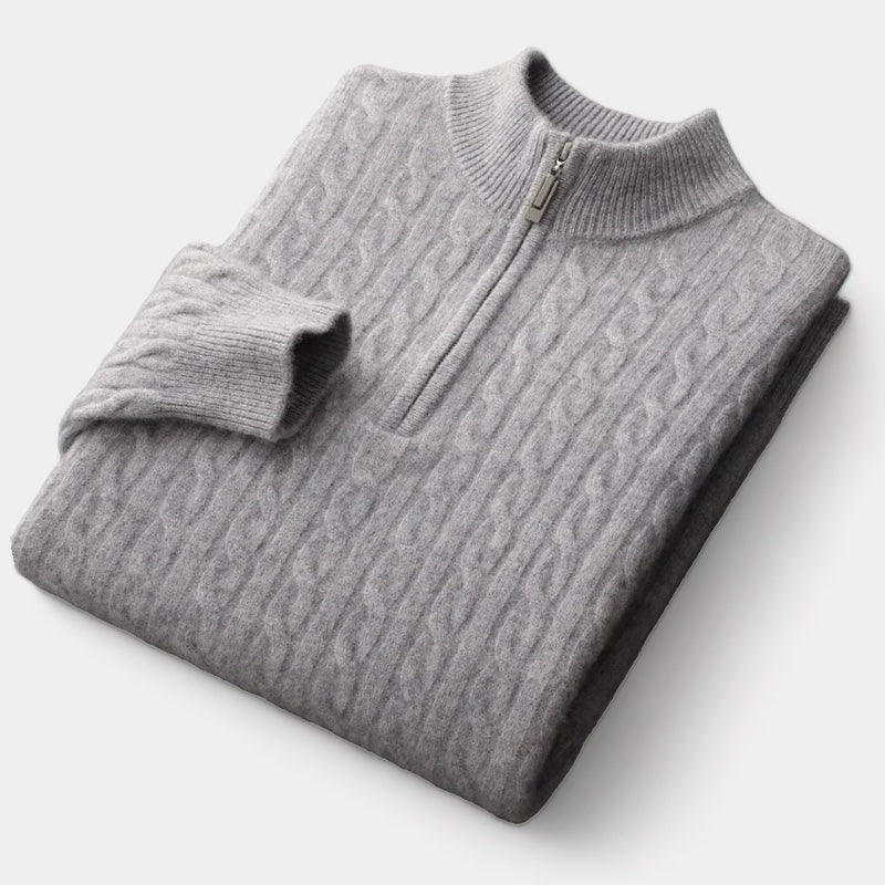 Woolen Knit Quarter-Zip Sweater