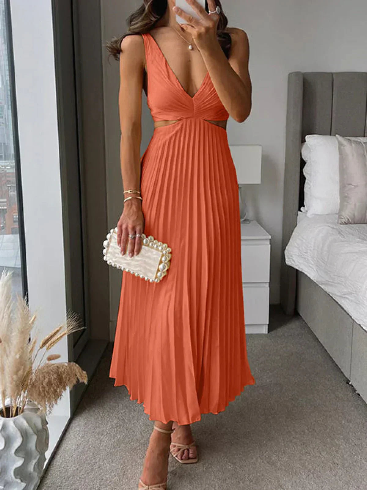 Longina | Sukienka midi z eleganckim wycięciem w talii